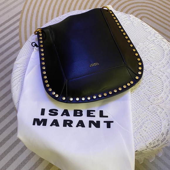 Isabel Marant Black Studded Crossbody Hobo Bag🖤